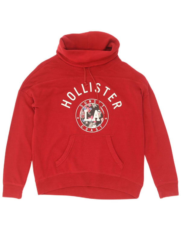 Hollister feminino Los Angeles moletom oversized jumper Reino Unido 10 pequeno vermelho
