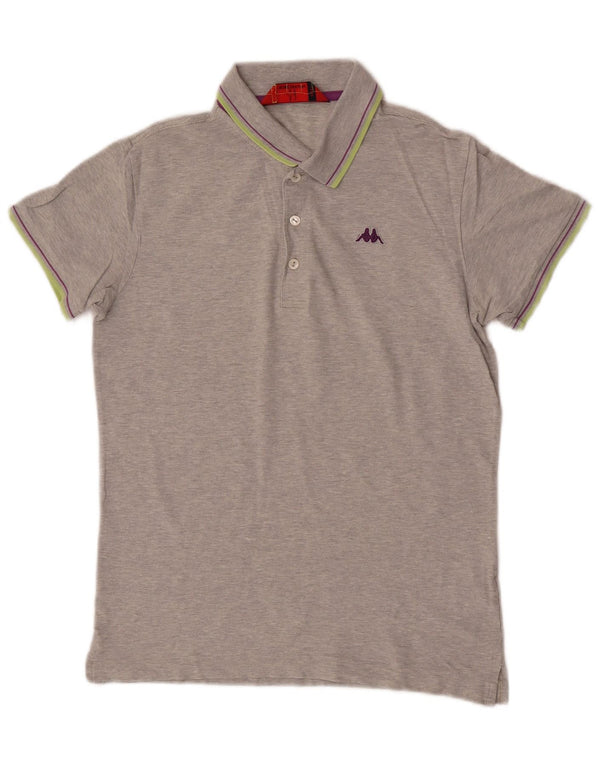 Camisa polo masculina Kappa grande algodão cinza