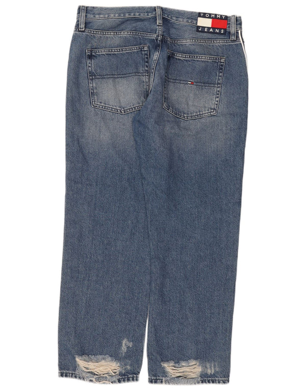 Tommy Hilfiger Womens Graphic Straight Jeans W31 L28 Blue Cotton