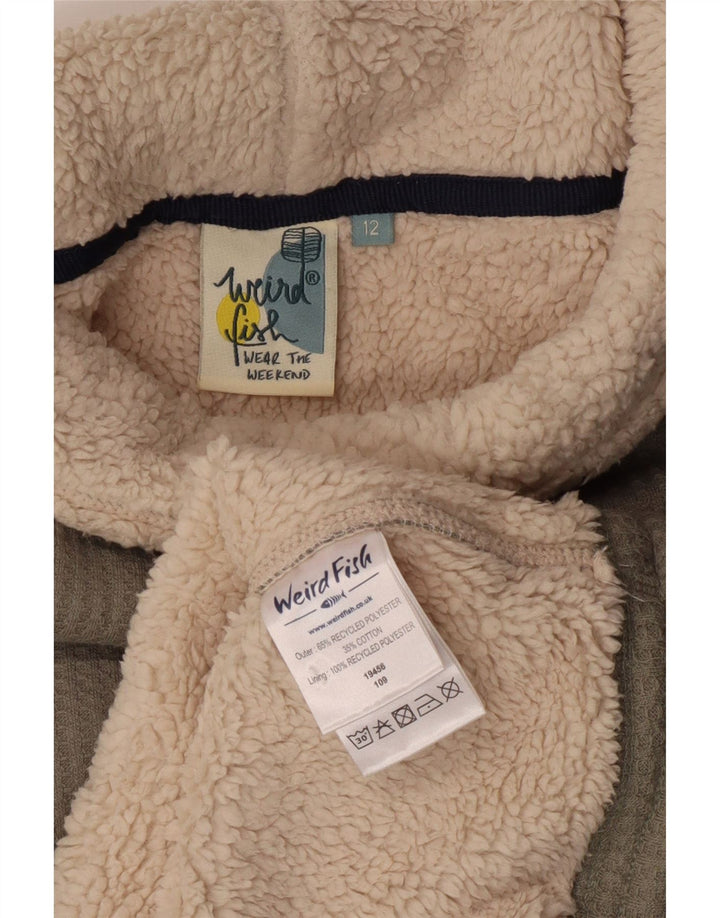 Moletom feminino Weird Fish Sherpa com gola redonda Reino Unido 12 verde médio