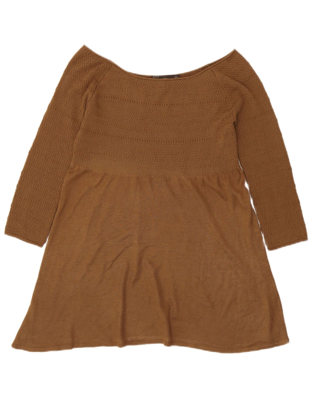 Zara Womens Off Ombro Top Reino Unido 12 Médio Marrom