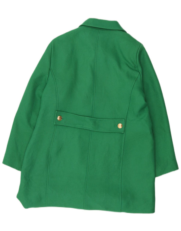 Casaco feminino Zara com peito duplo UK 18 XL verde poliéster