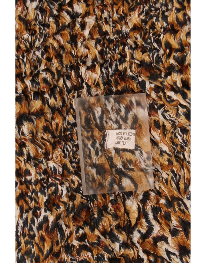 Blusa feminina vintage UK 14 poliéster estampado animal multicolorido médio