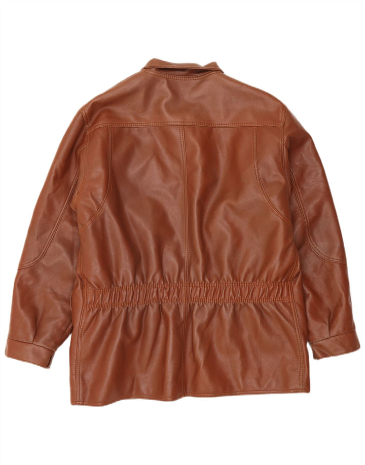 Jaqueta de couro masculina vintage UK 38 marrom médio