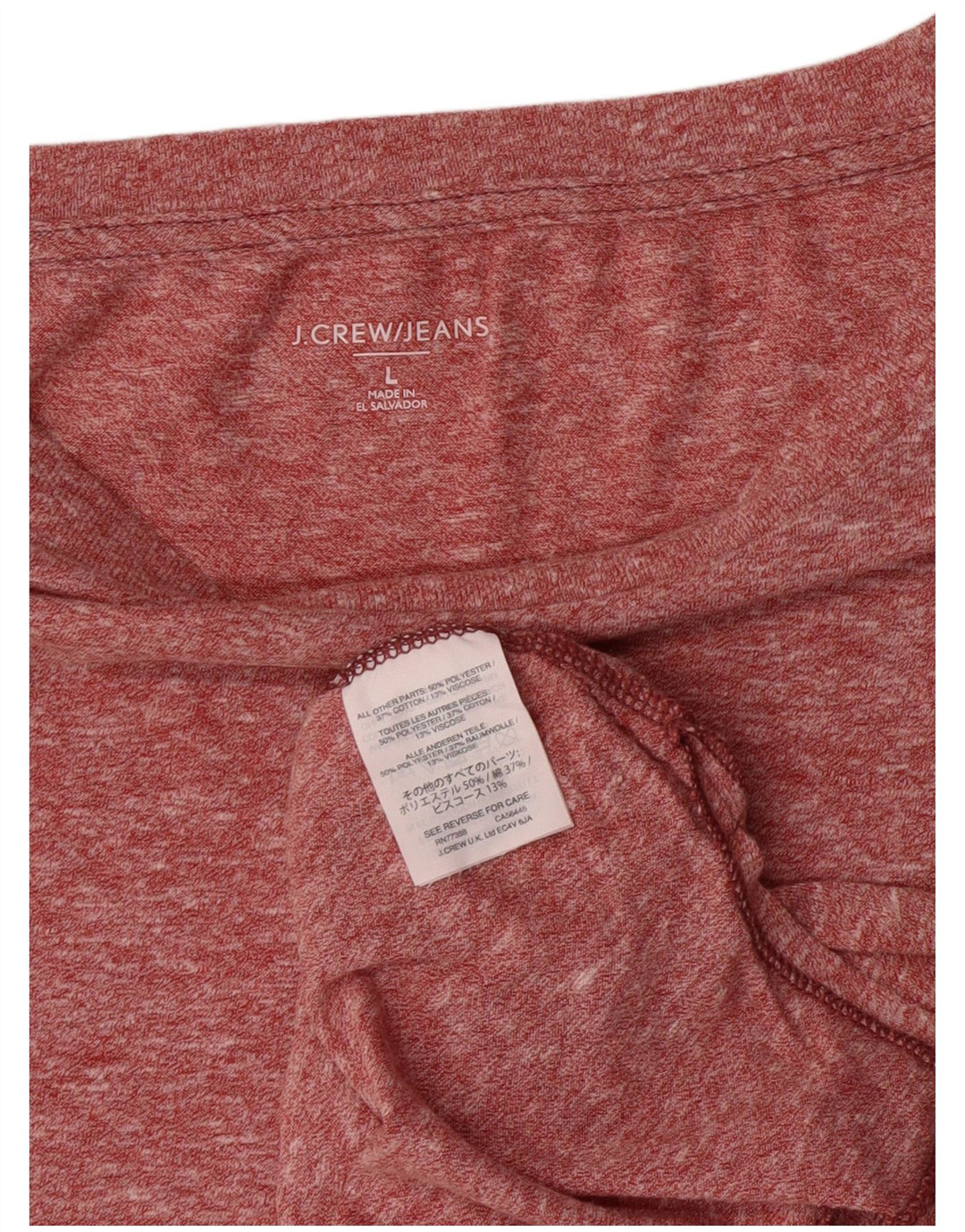 Camiseta feminina J. CREW Top UK 16 grande poliéster vermelho
