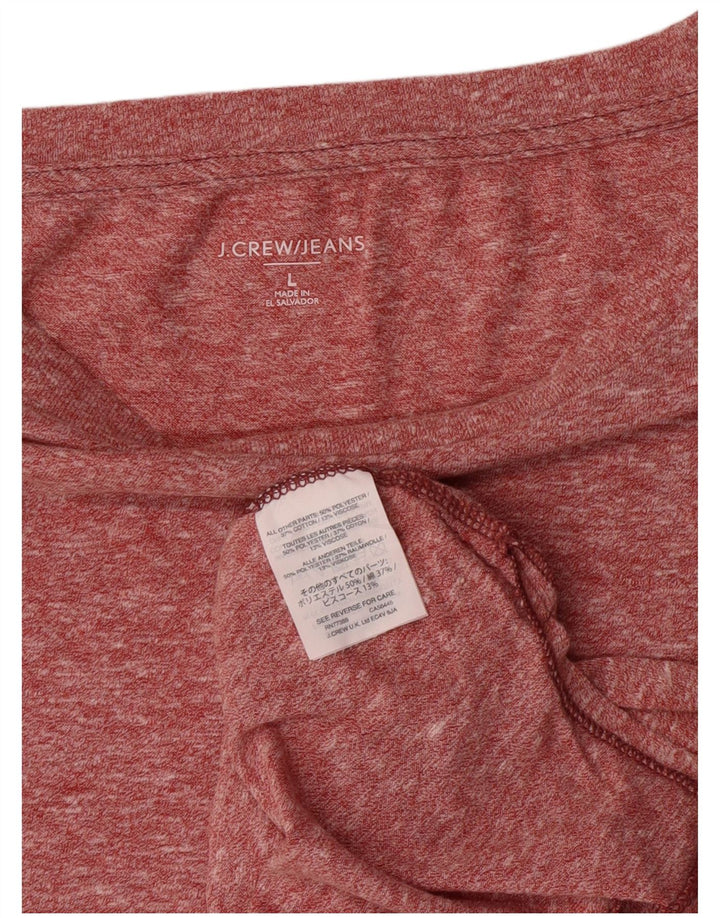 Camiseta feminina J. CREW Top UK 16 grande poliéster vermelho