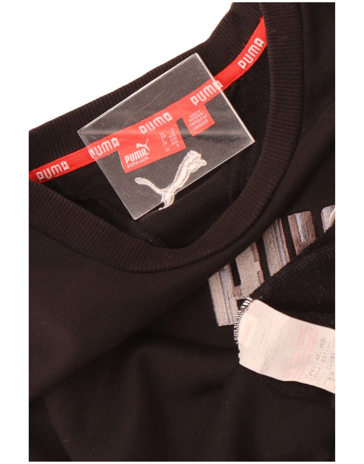 Puma Mens Graphic Moletom Jumper Médio Algodão Preto
