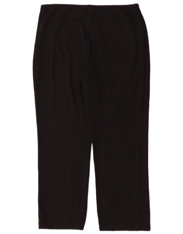 Calça feminina reta casual Marks & Spencer UK 16 grande W32 L30 preta