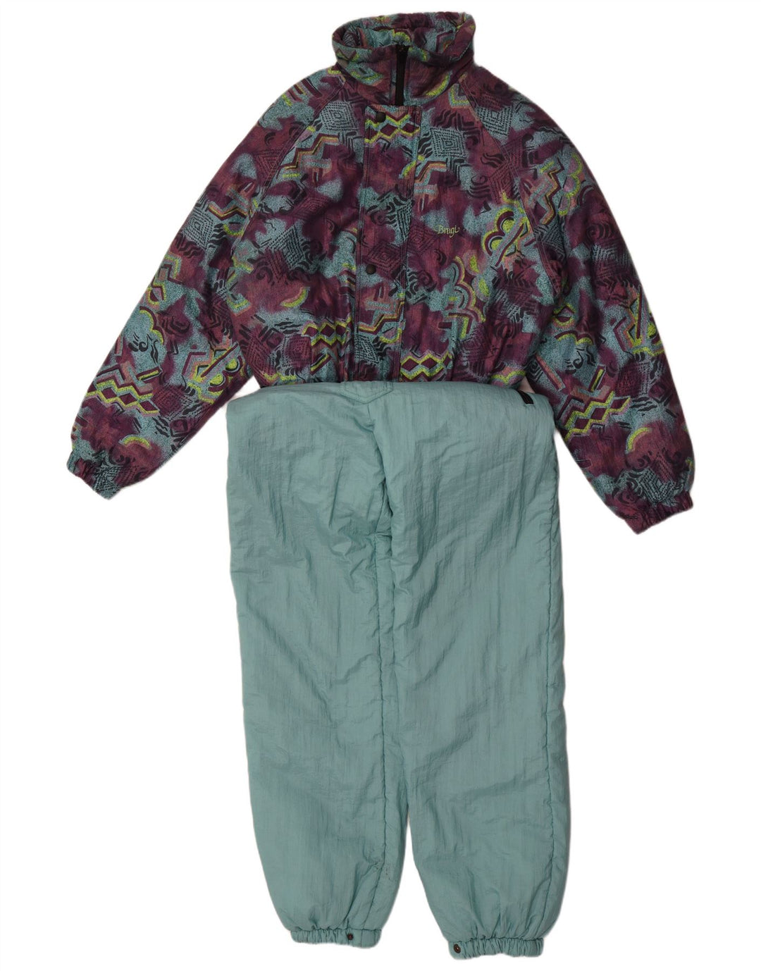 Macacão de esqui feminino Brugi EU 46 XL azul poliamida geométrica