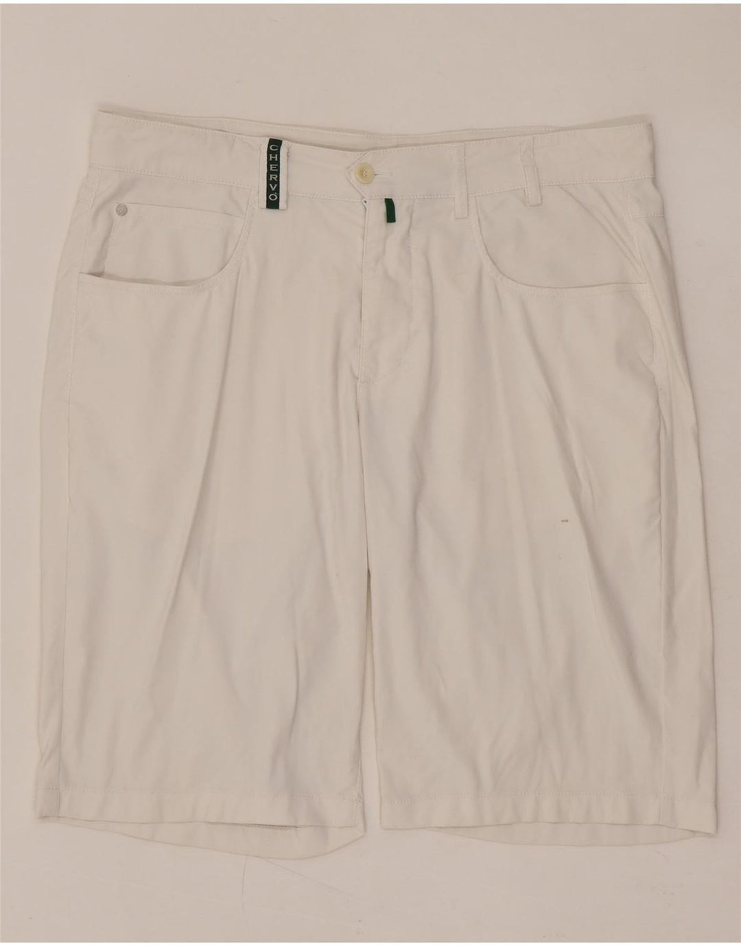 Shorts casuais masculinos CHERVO IT 50 grande W34 poliamida branca