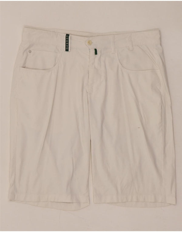 Shorts casuais masculinos CHERVO IT 50 grande W34 poliamida branca