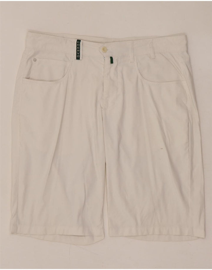 Shorts casuais masculinos CHERVO IT 50 grande W34 poliamida branca