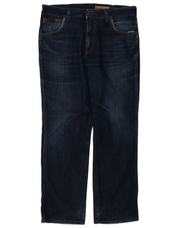 Wrangler Masculino Texas Straight Jeans W36 L30 Azul Marinho Algodão