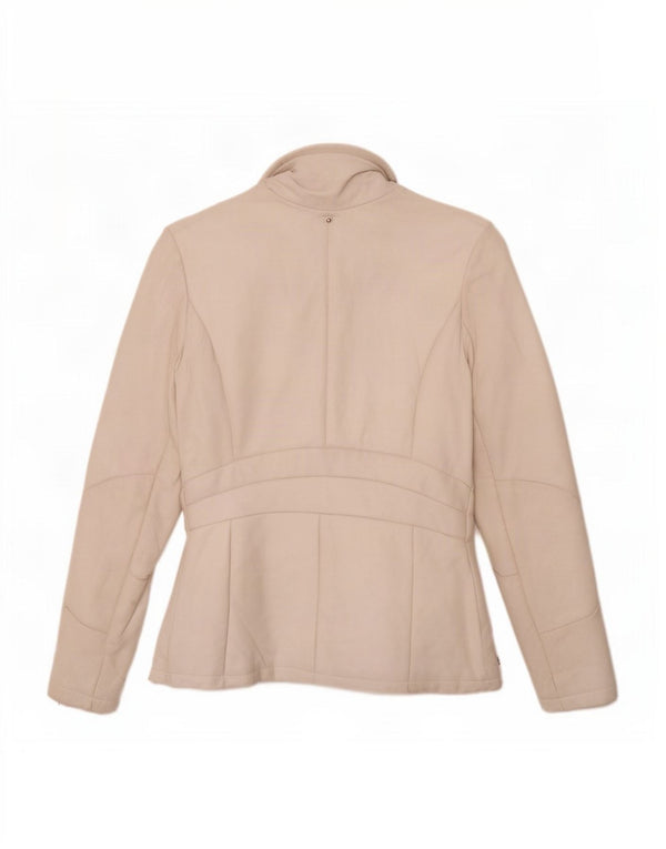 Jaqueta de couro feminina vintage IT 44 médio branco