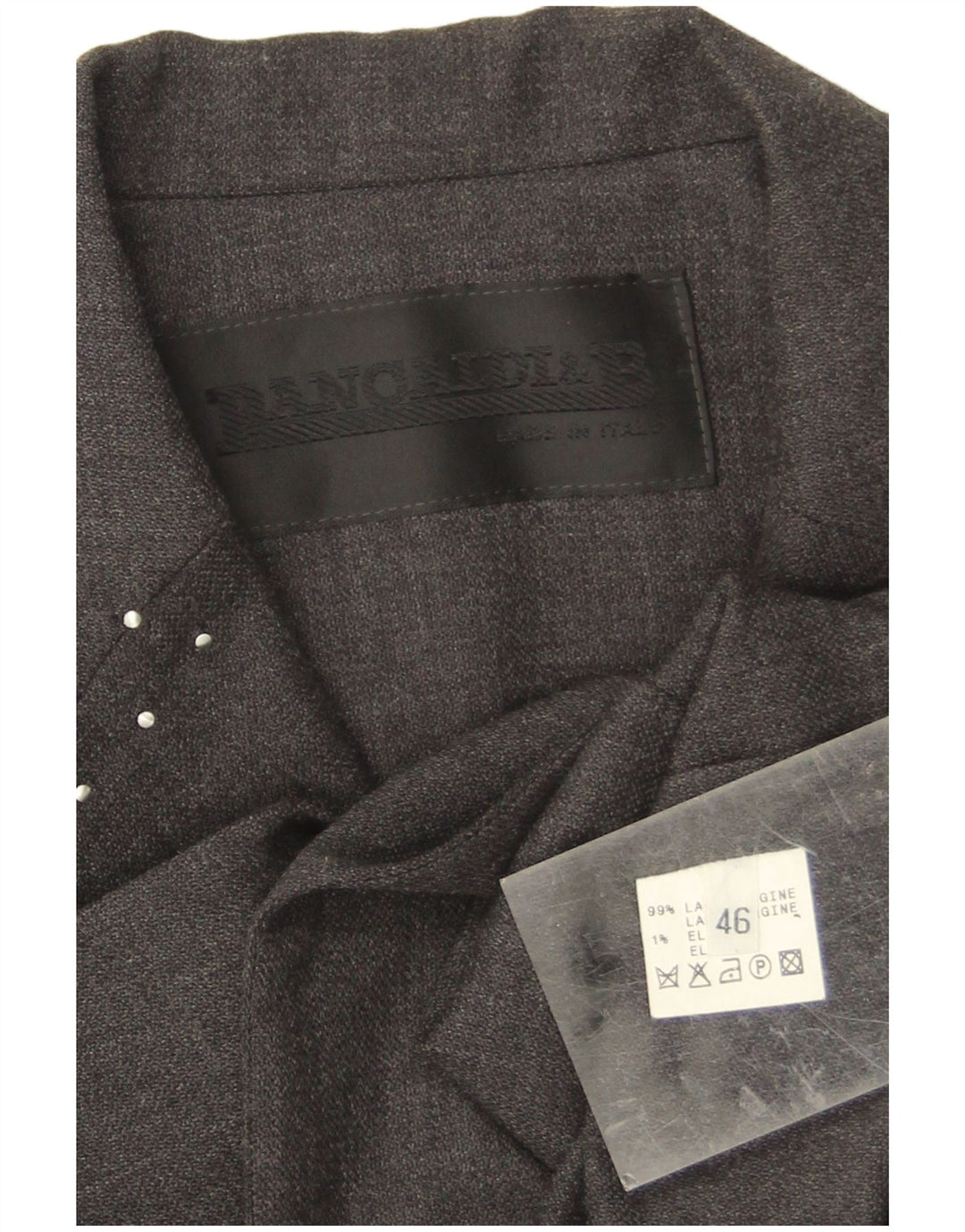 Jaqueta blazer aberta feminina Pancaldi & B IT 46 grande lã virgem cinza