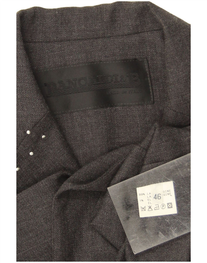 Jaqueta blazer aberta feminina Pancaldi & B IT 46 grande lã virgem cinza