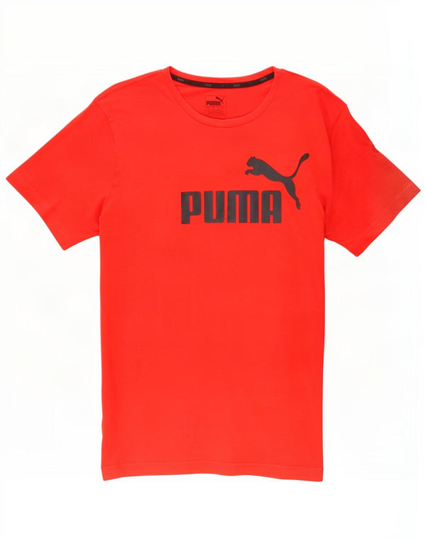 Puma Mens Graphic T-Shirt Top Grande Algodão Vermelho