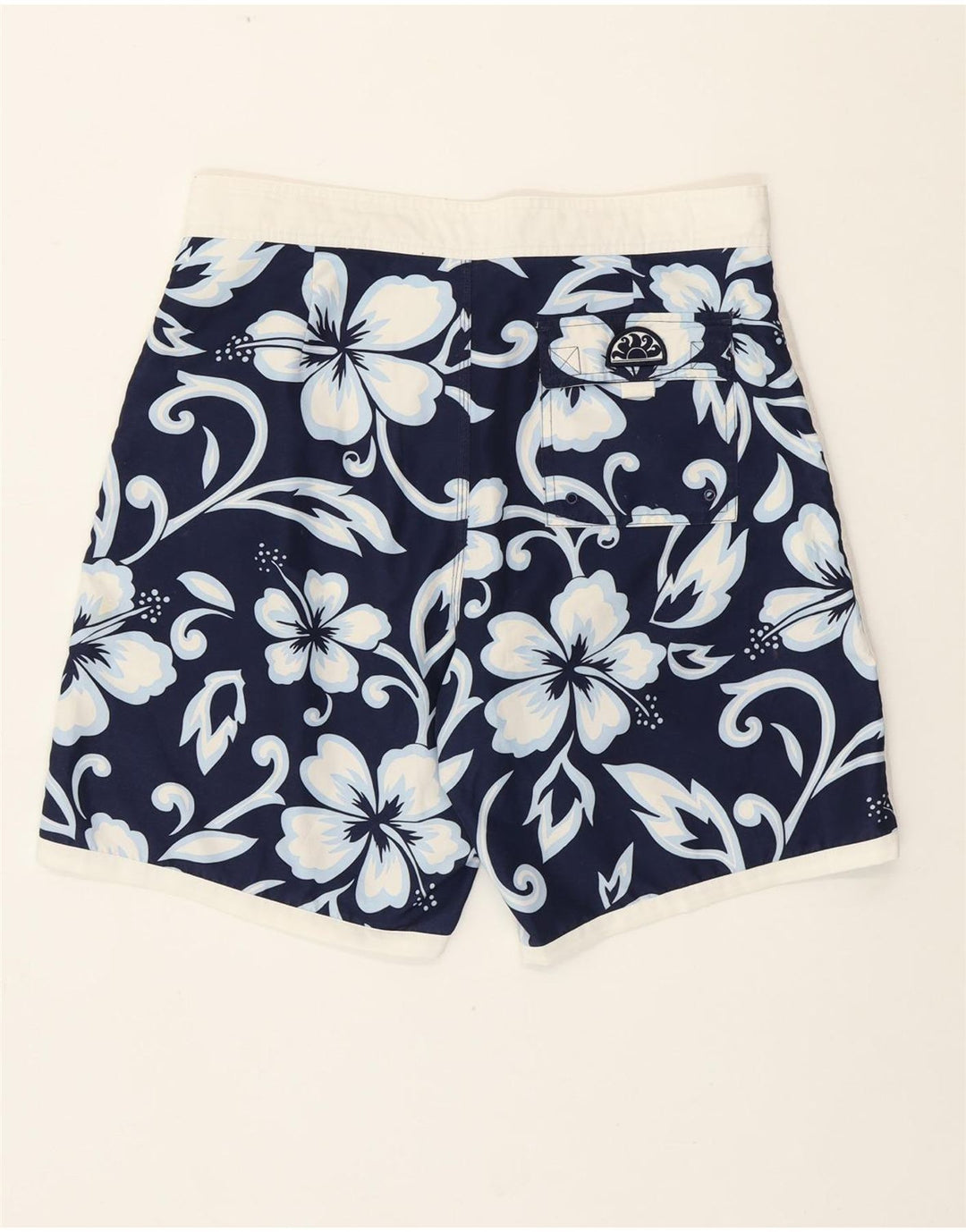 Shorts de natação masculino Sundek médio azul marinho floral poliéster havaiano