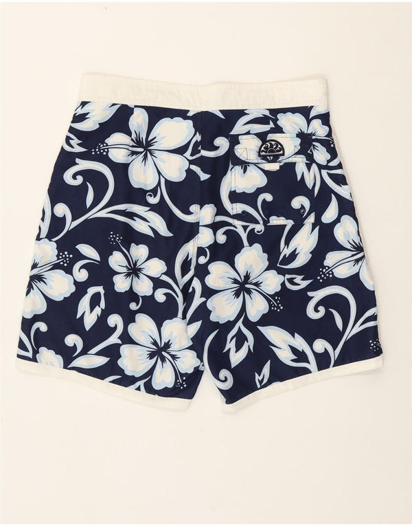 Shorts de natação masculino Sundek médio azul marinho floral poliéster havaiano