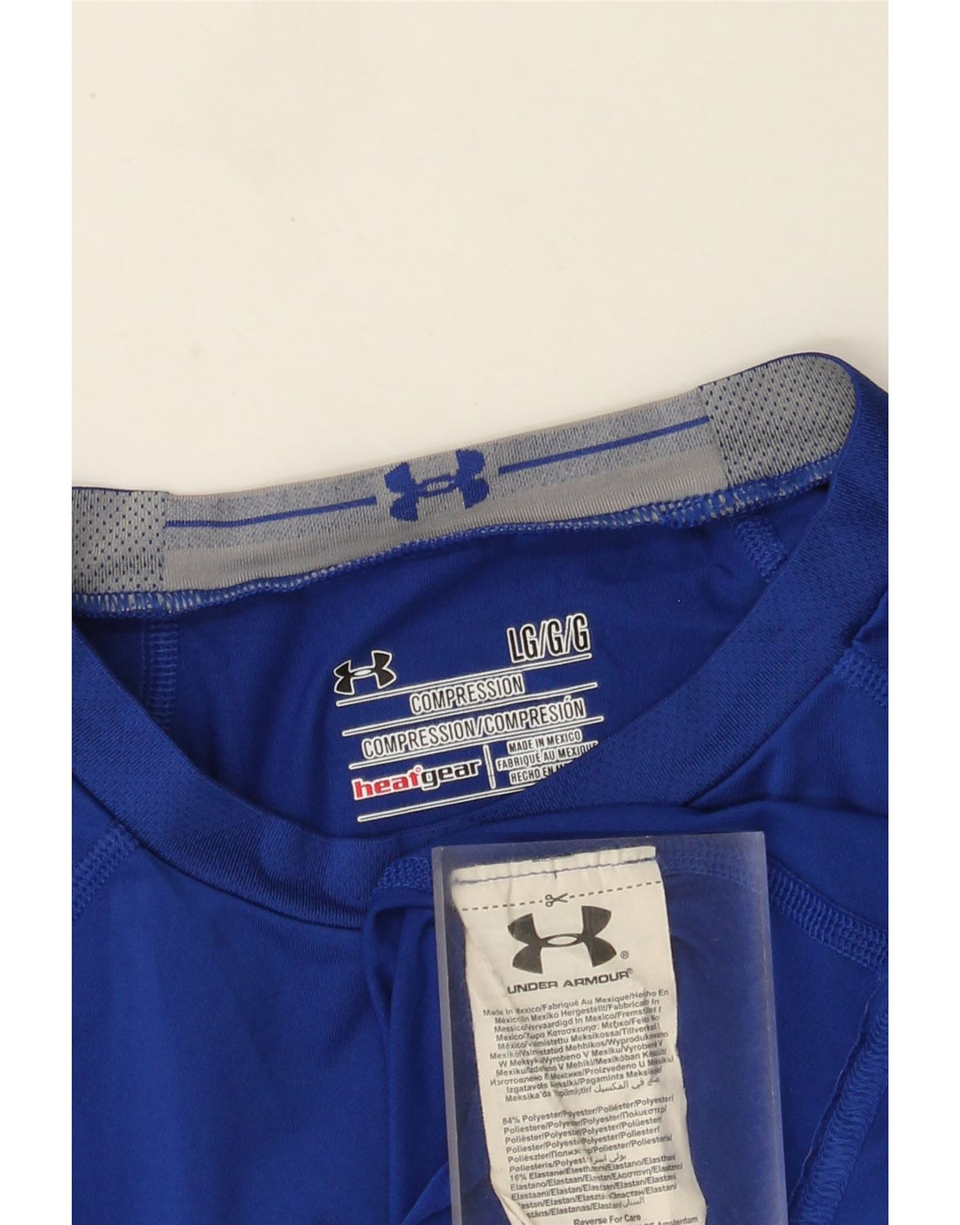 Under Armour Mens Heat Gear Graphic Top Manga Longa Grande Poliéster Azul