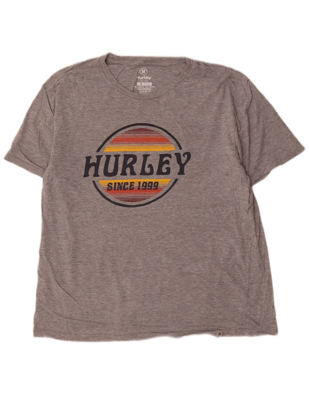 Camiseta masculina Hurley com estampa gráfica cinza médio algodão