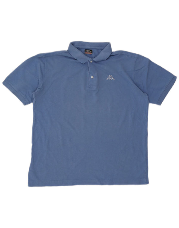 Camisa polo masculina Kappa algodão azul médio