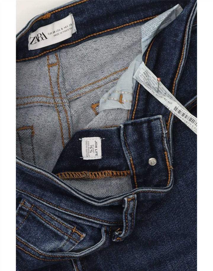 Zara Jeans feminino slim médio W28 L27 algodão azul