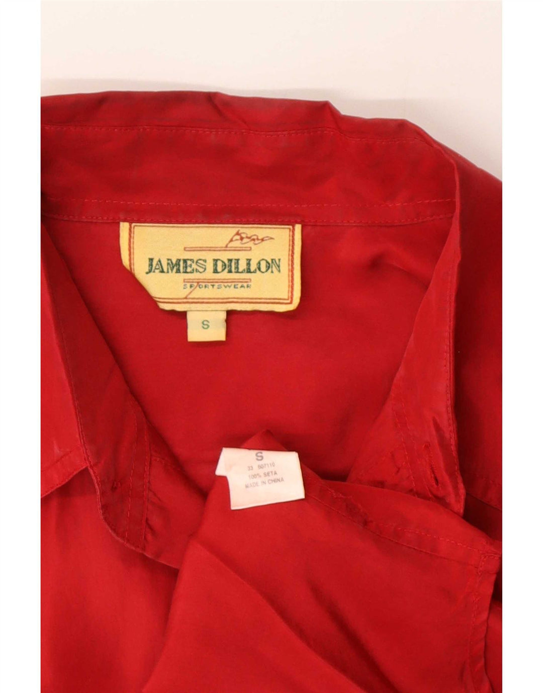 Camisa masculina James Dillon pequena seda vermelha