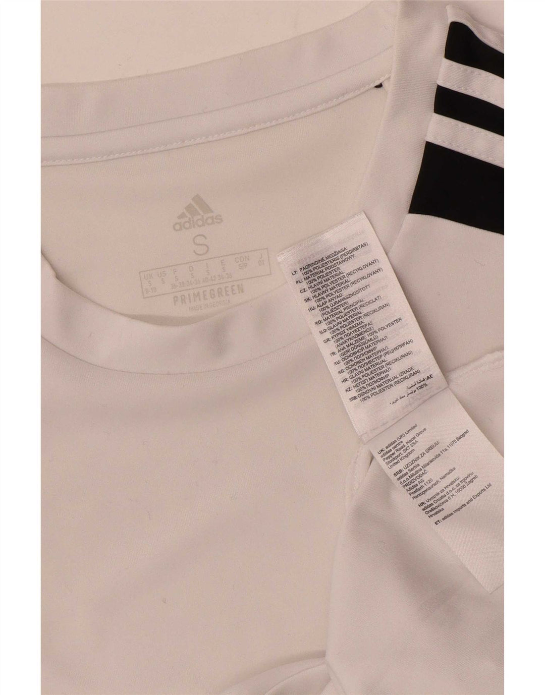 Adidas Womens Aeroready T-Shirt Top Reino Unido 8/10 Pequeno Poliéster Branco
