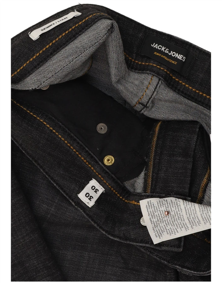 Jack & Jones Masculino Liam Skinny Jeans W30 L30 Cinza Algodão