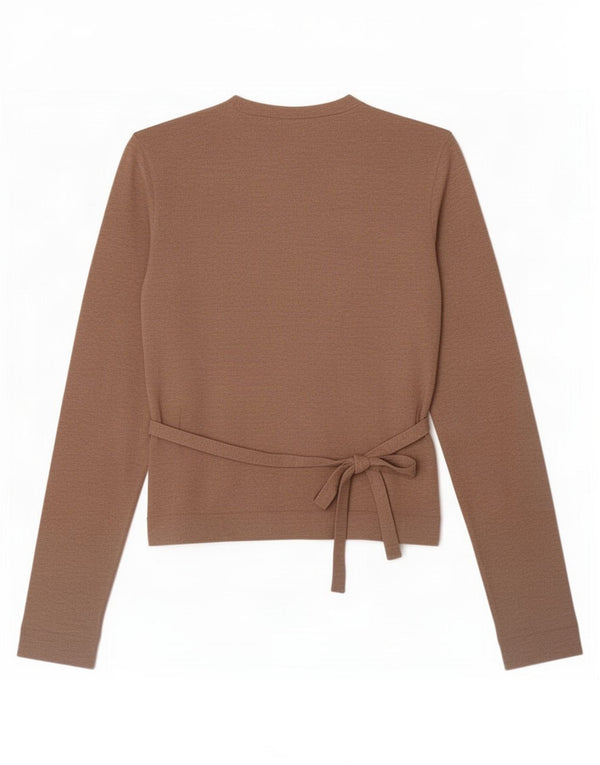 Gap Womens Crop Wrap Cardigan Top Reino Unido 8 Pequeno Algodão Bege