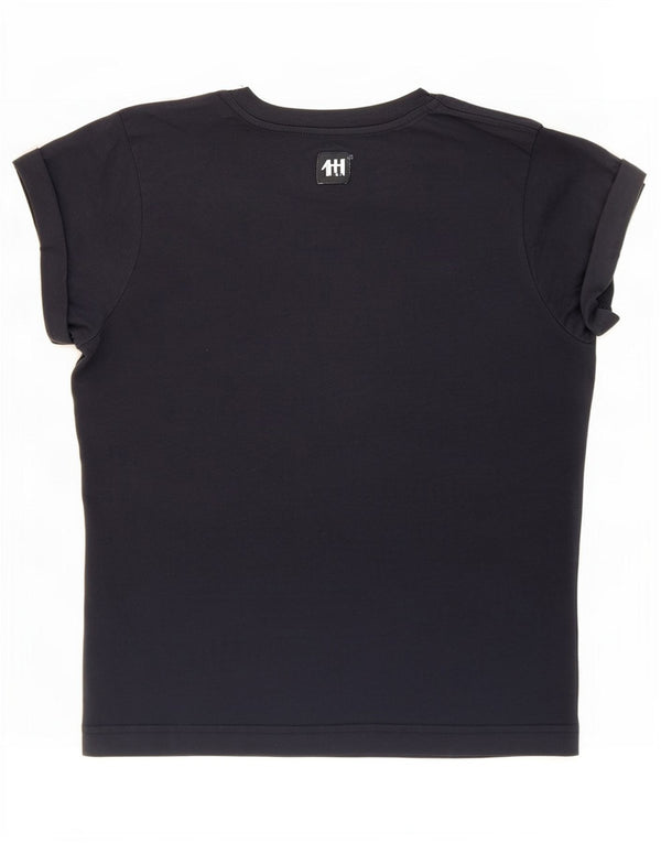 Camiseta feminina gráfica Jack Wills UK 6 XS azul marinho algodão