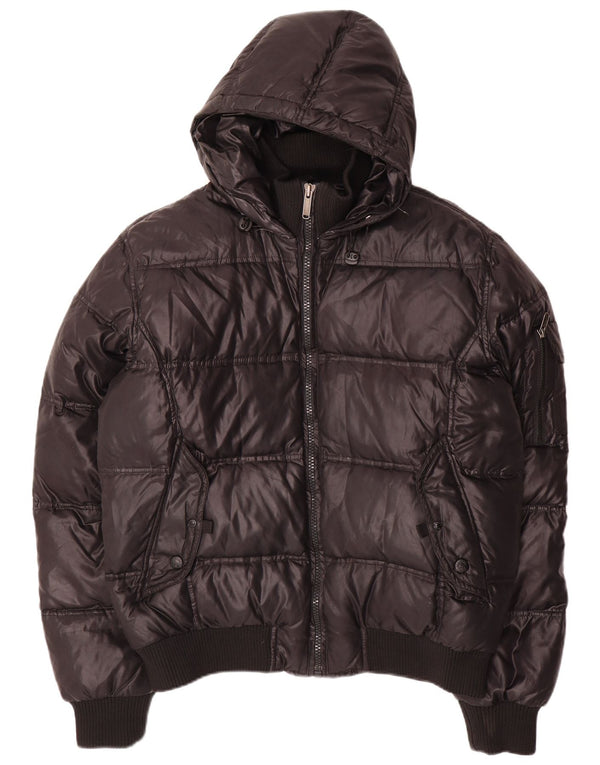 Jaqueta masculina acolchoada com capuz BOMBOOGIE UK 44 2XL poliéster preto