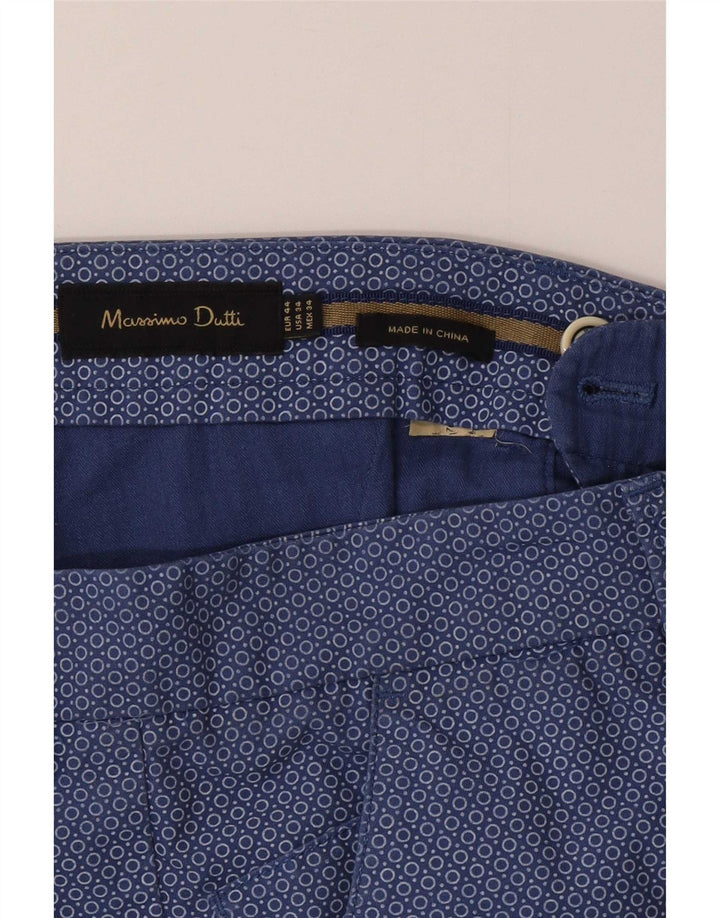 Shorts Chino Masculino Massimo Dutti EU 44 Grande W34 Azul Marinho Manchado