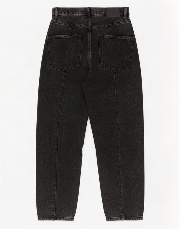 Calça jeans feminina Zara cintura alta solta EU 34 2XS W24 L25 algodão preto