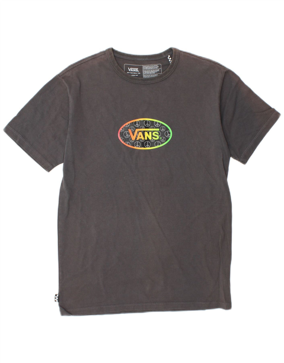 Camiseta masculina VANS Classic Fit Graphic Top pequeno algodão cinza