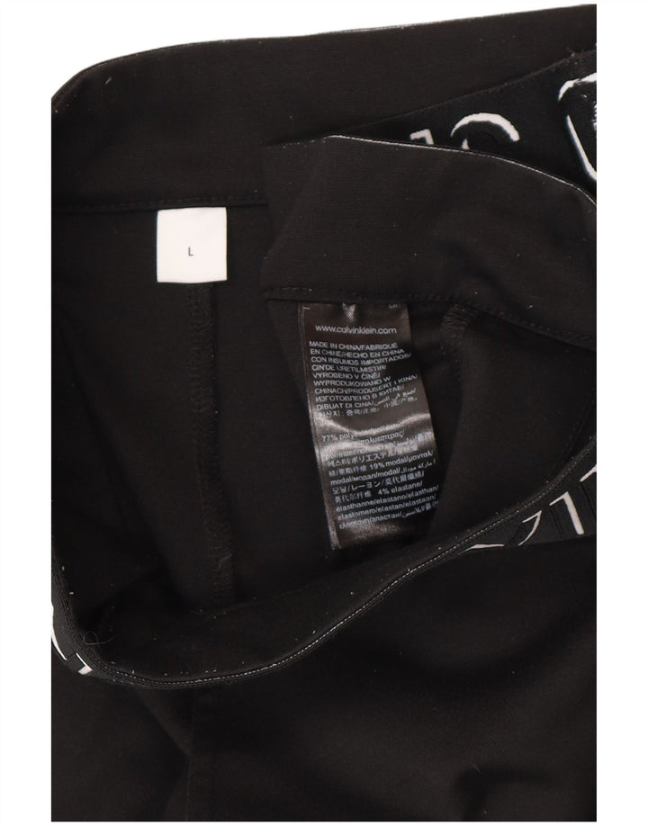 Calça feminina CALVIN KLEIN slim fit estampada grande W32 L27 preta