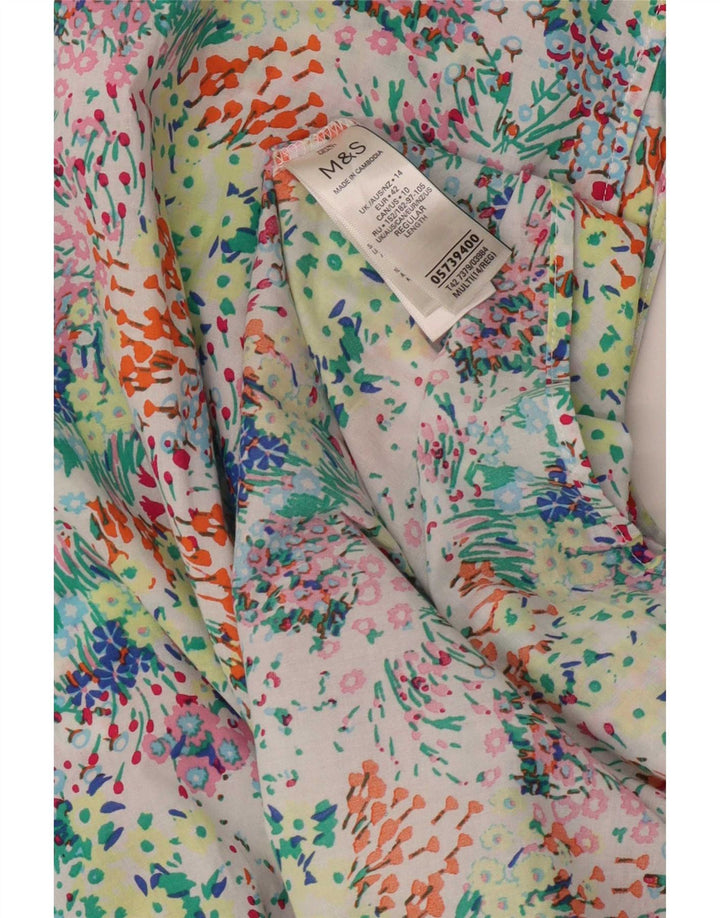 Vestido maxi feminino Marks & Spencer UK 14 grande floral multicolorido