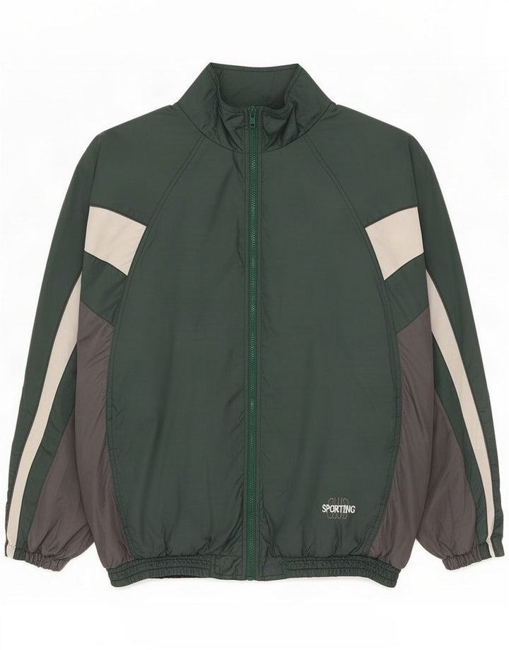 Jaqueta superior de agasalho masculino Sporting Club grande verde colorblock poliamida