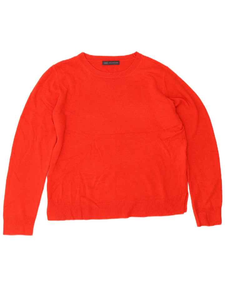 Suéter feminino Marks & Spencer grande com gola canoa Reino Unido 16 grande vermelho