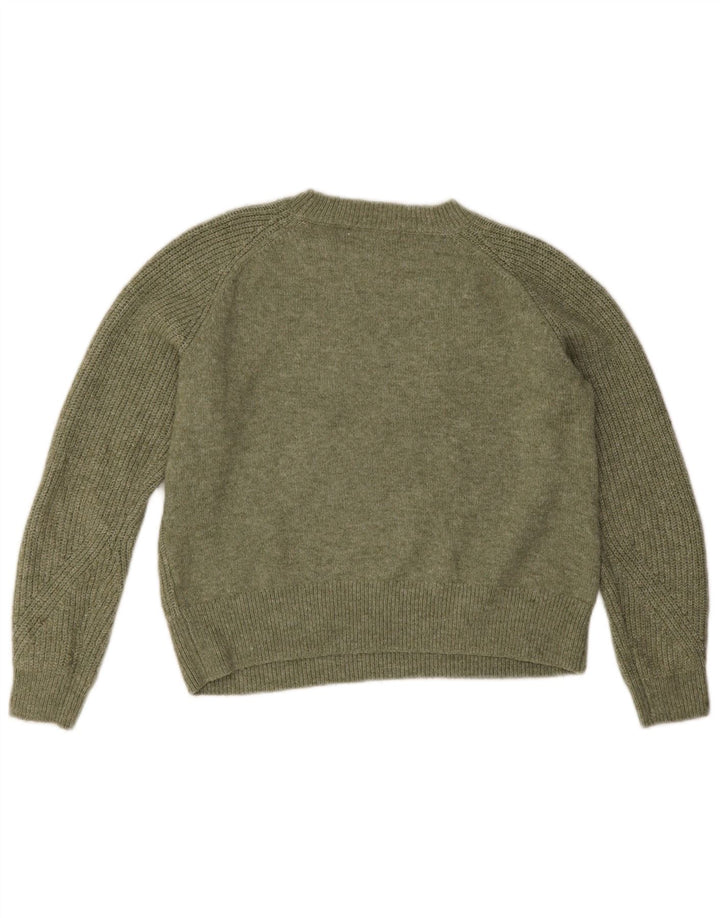 Suéter feminino Marks & Spencer com gola canoa Reino Unido 10 pequeno cáqui