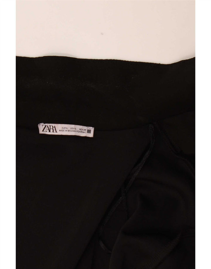 Sobretudo aberto feminino Zara Reino Unido 16 grande preto