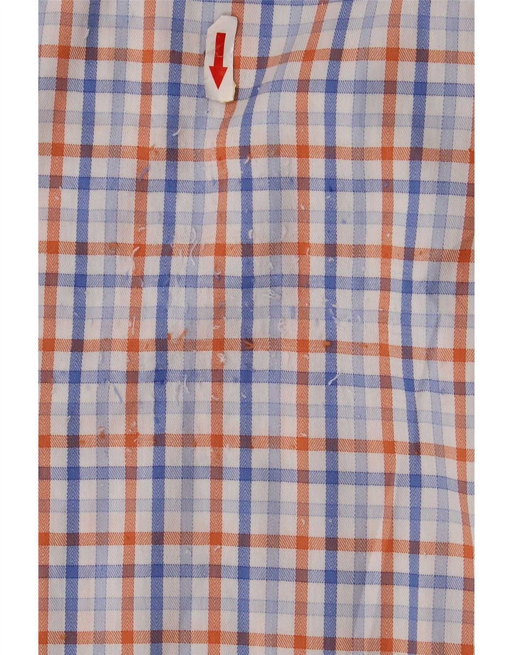 Camisa masculina Chaps tamanho 16 1/2 grande algodão xadrez azul