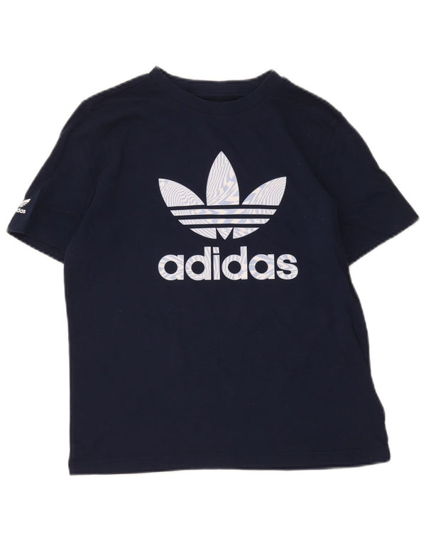 Camiseta Adidas Menino Graphic Top 11-12 Anos Azul Marinho Algodão