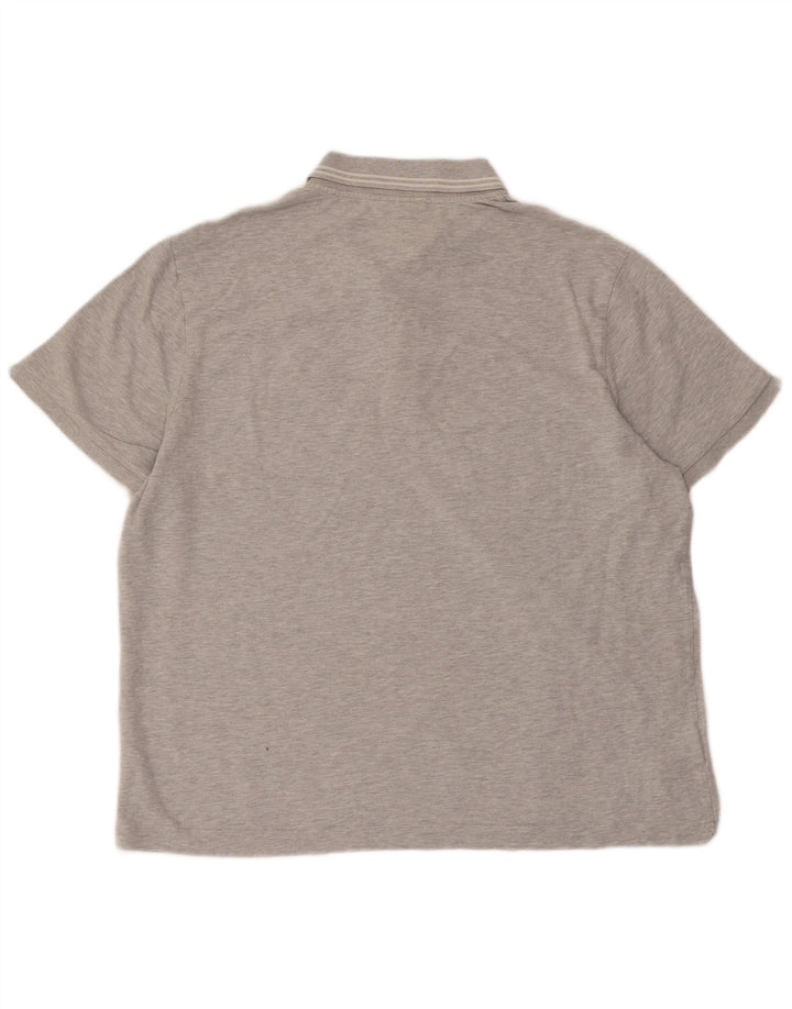 Camisa polo masculina Lacoste tamanho 7 2XL algodão cinza