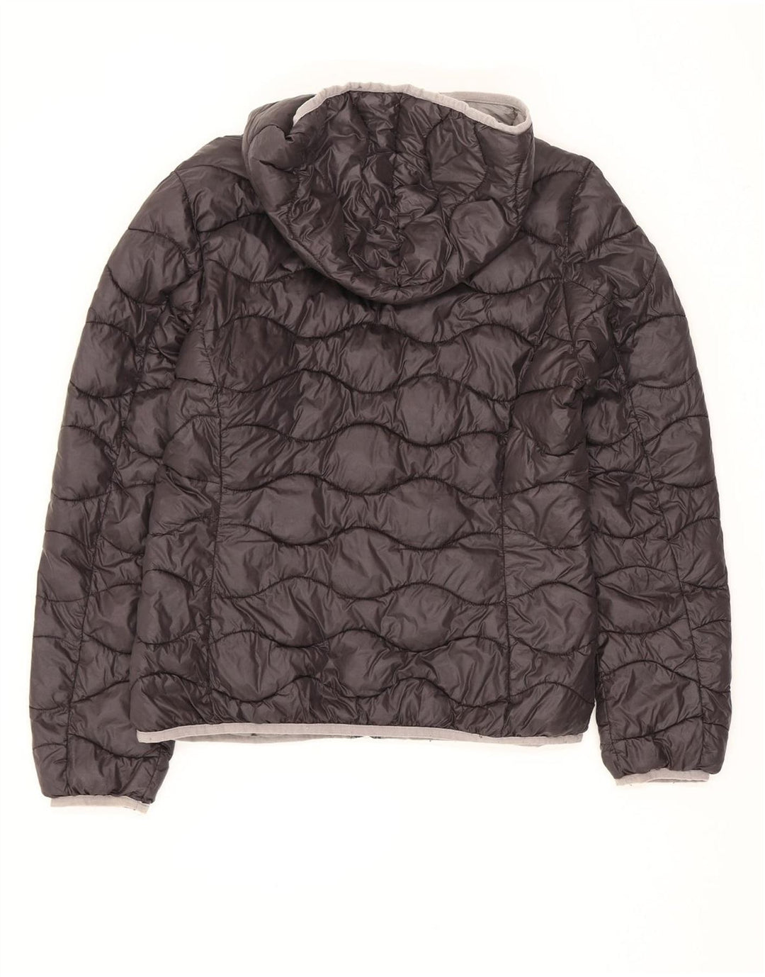 Jaqueta feminina acolchoada com capuz Blauer UK 14 grande poliamida preta