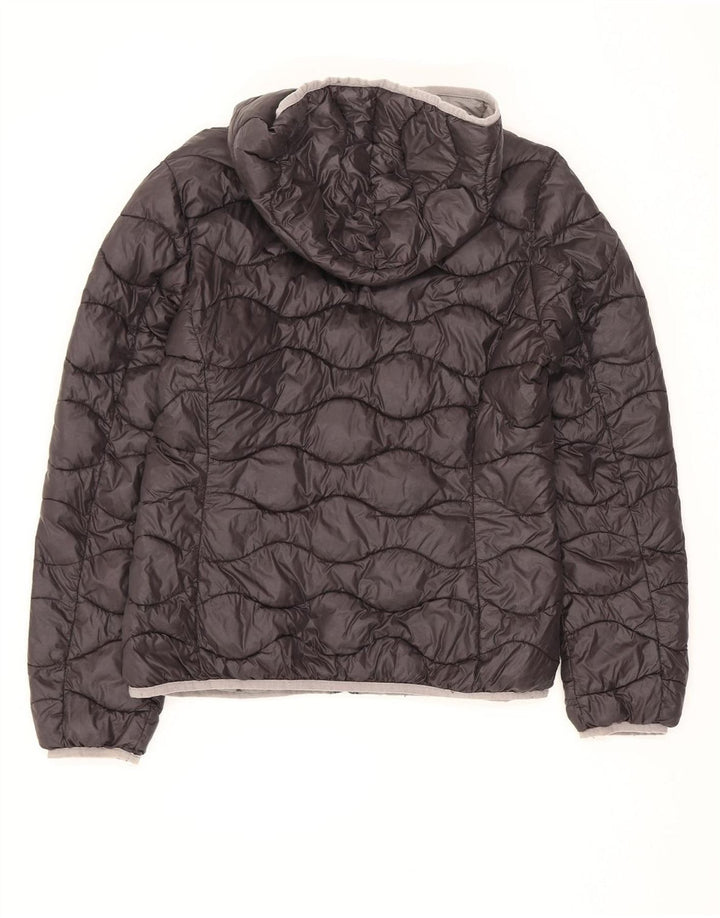Jaqueta feminina acolchoada com capuz Blauer UK 14 grande poliamida preta