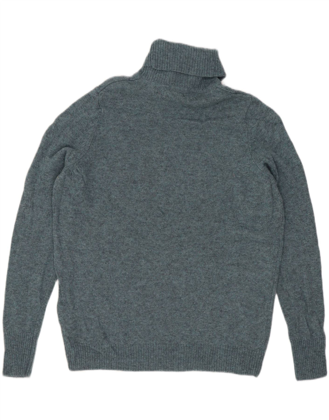 Suéter feminino Marks & Spencer com gola redonda Reino Unido 14 lã azul médio