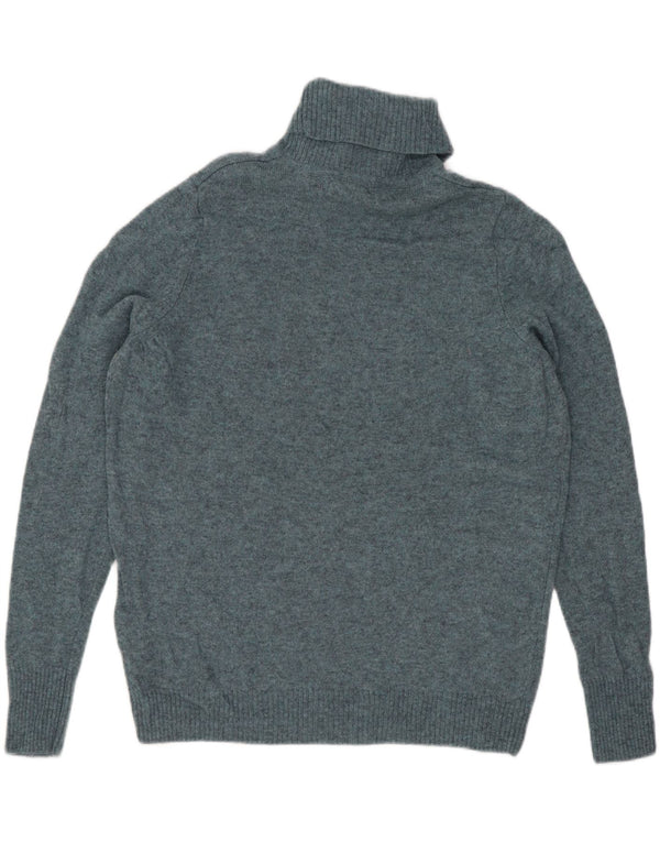Suéter feminino Marks & Spencer com gola redonda Reino Unido 14 lã azul médio