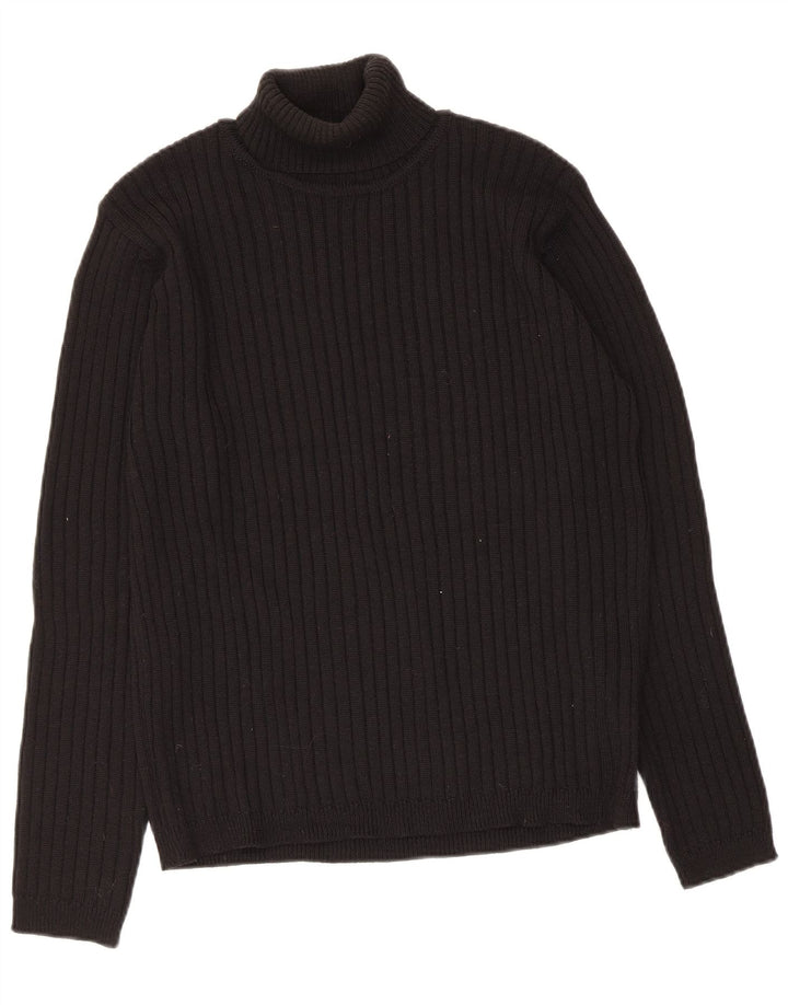Suéter feminino Zara com gola redonda Reino Unido 16 grande lã preta